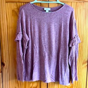 LOFT ruffle sleeve light weight sweater